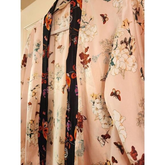 Anthropologie Floreat romantic boho kimono style duster cardigan  size pink - Picture 6 of 11